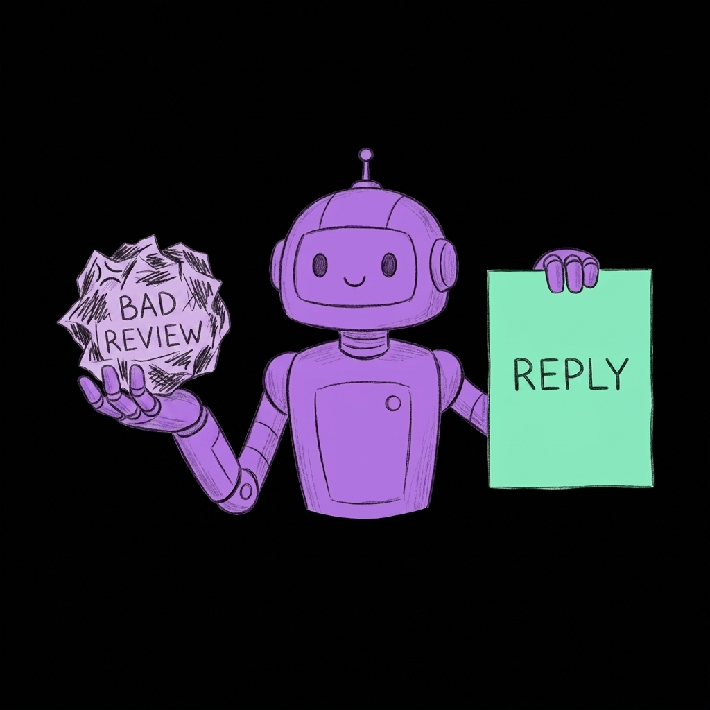 Robot processes a review